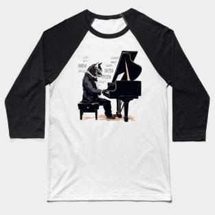 Cat playing piano Baseball T-Shirt